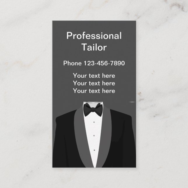 Carte De Visite Couturière et tailleur professionnel (Devant)