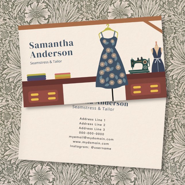 Carte De Visite Couturière & Tailleur (Seamstress & Tailor Business Card)