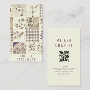 Carte De Visite Couverture en lilac Patchwork Vêtements faits main