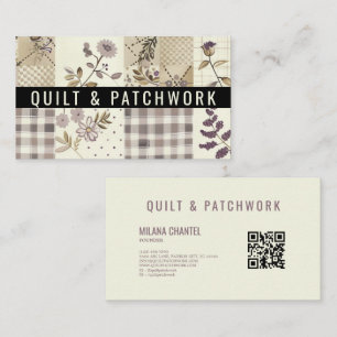 Carte De Visite Couverture en lilac Patchwork Vêtements faits main