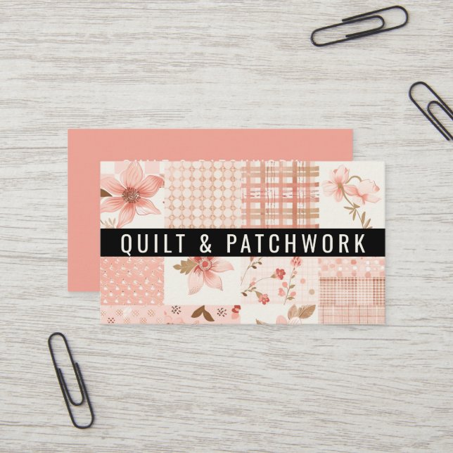 Carte De Visite Couverture en patchwork de pêche Vêtements faits m (Devant/Arrière en situation)