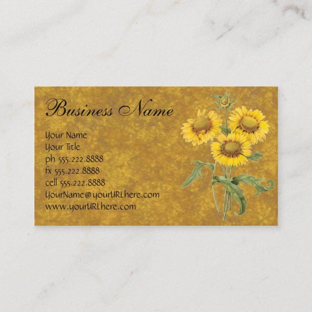 Carte De Visite Couverture Fleur de Blanket Fleur de Tournesol par (Devant)