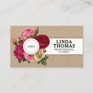 Carte De Visite Couverture rose de style floral