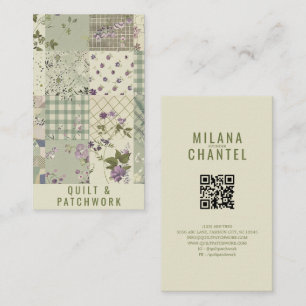 Carte De Visite Couvre-lit en lilas vert Patchwork Vêtements faits