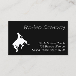 Carte De Visite Cow-boy de Rodéo Blanc en Forme