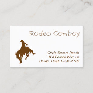 Carte De Visite Cow-boy de Rodéo Brun
