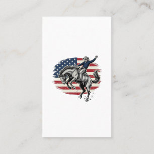 Carte De Visite Cow-boy de Rodéo Vintage Patriotique Cavalier de C