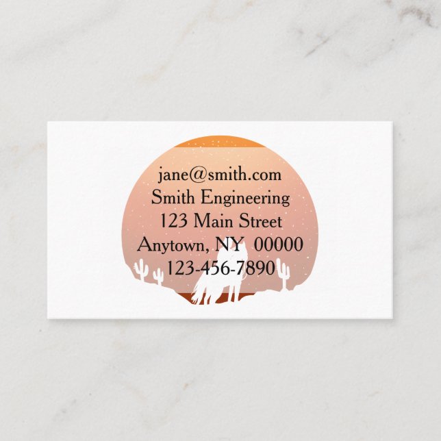 Carte De Visite Cowboy avec cheval Wild West coucher de soleil pay (Devant)