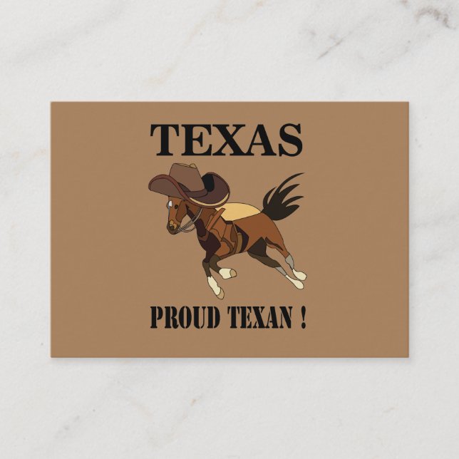 Carte De Visite Cowboy Casquette Horse Fier Texan Texas (Devant)