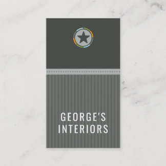 Carte De Visite COWBOY logo d'emblème moderne à étoile unique gris