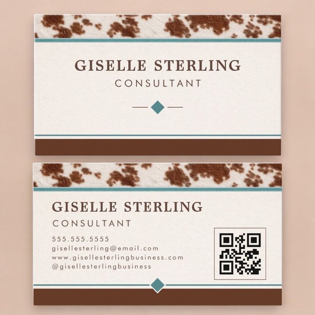 Carte de visite Cowgirl Western QR Code (Créateur téléchargé)