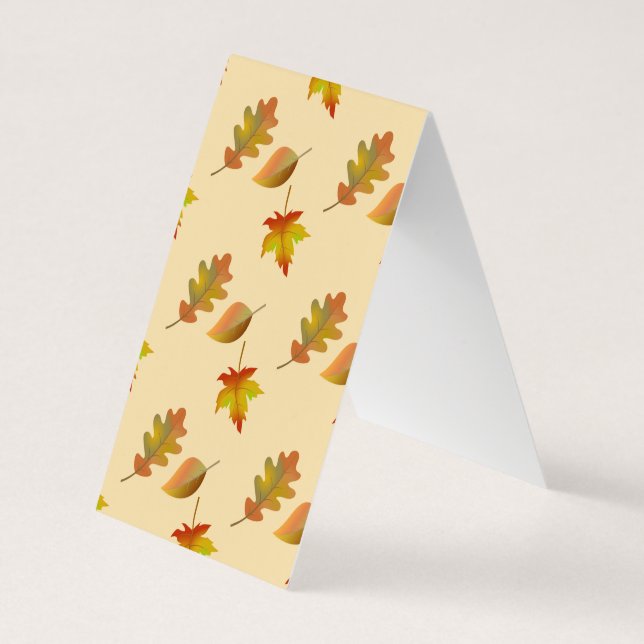 Carte De Visite Cozy autumn maple leaves oak leaves (Dos)