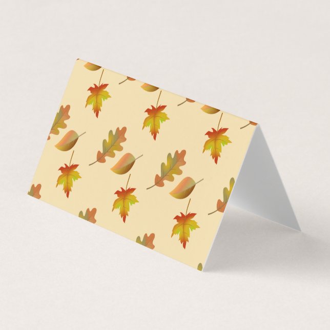 Carte De Visite Cozy autumn maple leaves oak leaves (Devant)