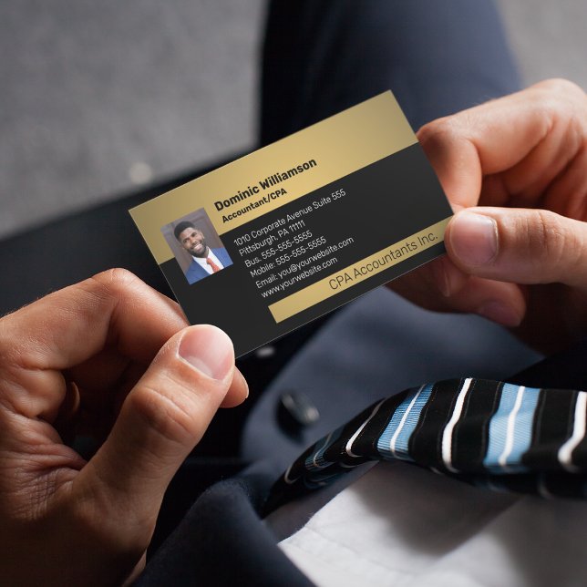 Carte De Visite CPA | Comptable professionnel noir | Gold Busine (Créateur téléchargé)
