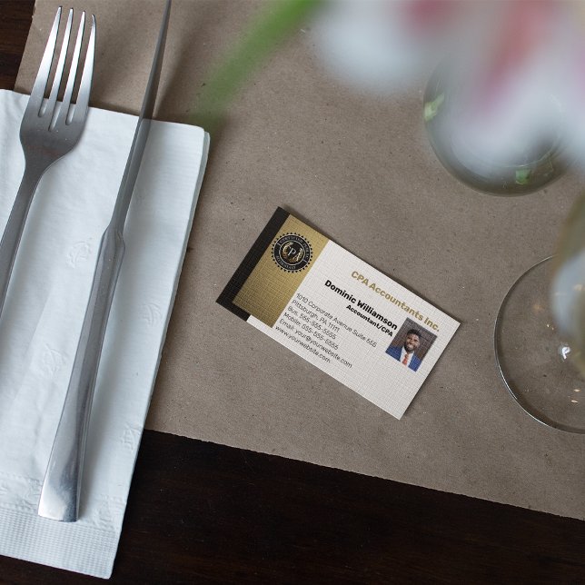 Carte De Visite CPA | Comptable professionnel noir | Or (Créateur téléchargé)