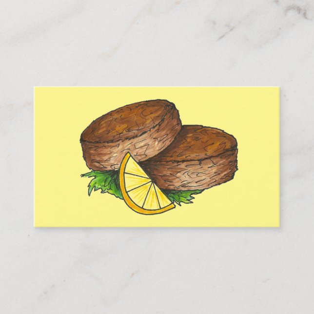 Carte De Visite Crabcakes Crab Cakes Seood Chef Restaurant (Devant)