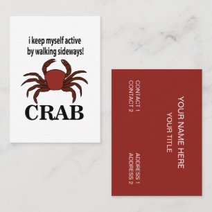 Carte De Visite Crabe Je Me Tiens Actif En Marchant De Côté Crabe