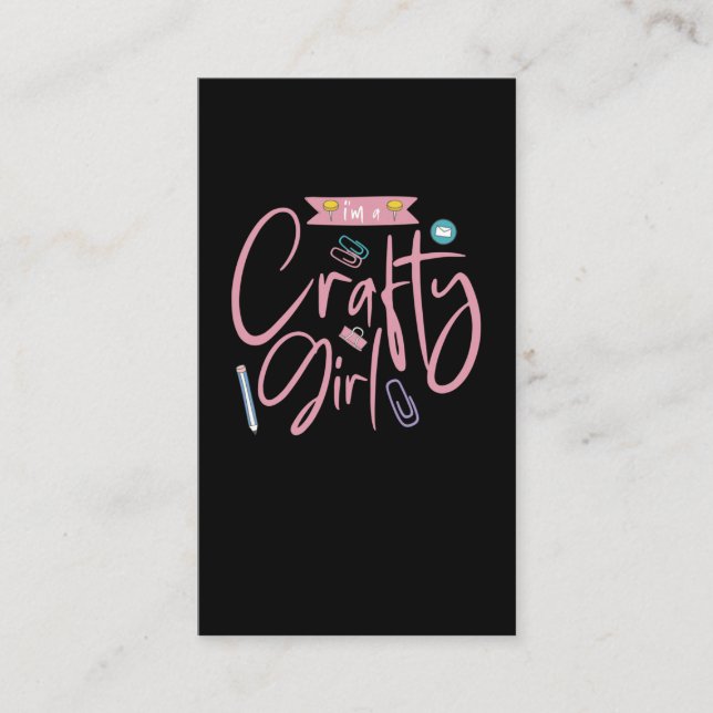 Carte De Visite Crafty Scrapbooking Girl Book Crafting Love (Devant)