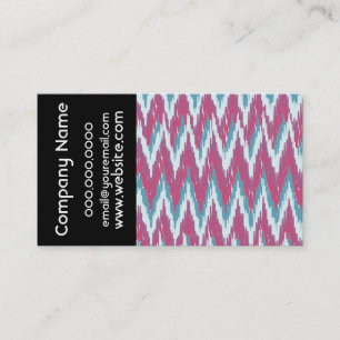 Carte De Visite Cranberry et Turquoise Motif iKat ZigZag