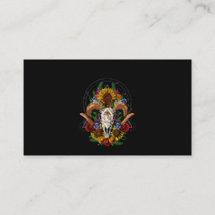 Carte De Visite Crâne de chèvre Tournesols psychédéliques