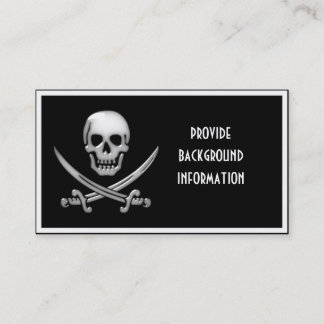 Carte De Visite Crâne et os croisés de l'épée et du pirate de verr