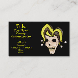 Carte De Visite Crâne Jester maléfique (Jaune)
