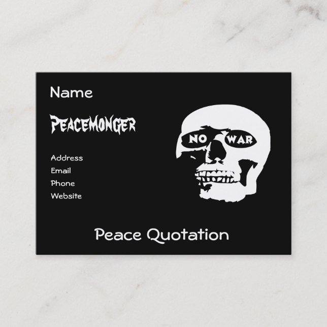 Carte De Visite Crâne pacifiste (Devant)