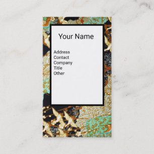 Carte De Visite CRANES DE VOL, FLEURS DE PRINTEMPS Monogramme flor