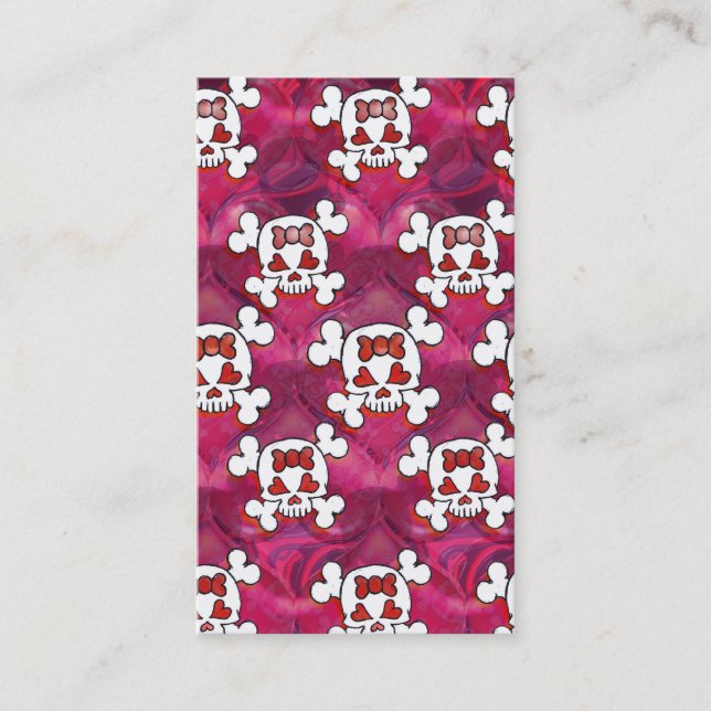 Carte De Visite Crânes et coeurs de roses indien (Devant)