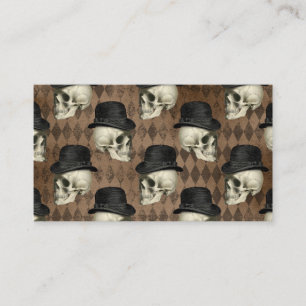 Carte De Visite Crânes gothiques victoriens Chapeau vintage Foncé