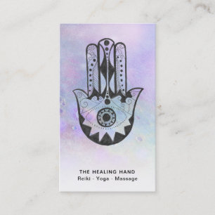 Carte De Visite Cratères de *~* de main de Hamsa de lune de yoga