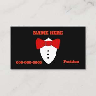 Carte De Visite Cravate Red Bow, Tux, ajouter des infos