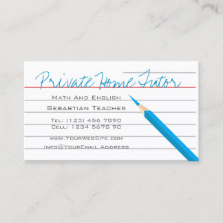 Carte De Visite Crayon à la maison de professeur de tuteur