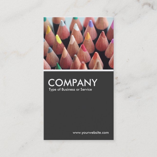Carte De Visite Crayon couleur - gris 80 % (Devant)