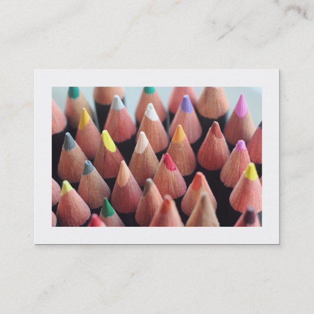 Carte De Visite Crayons de couleur (Bordé) (Devant)