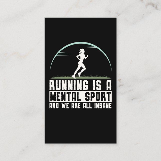 Carte De Visite Crazy Coureur Femme Triathlon Humour fille (Devant)