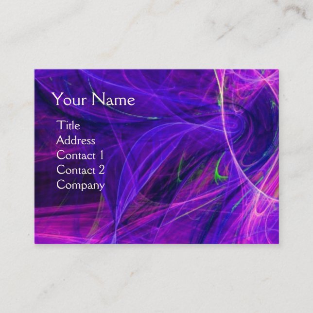 Carte De Visite CRAZY PHOTON monogramme Noir rose vibrant (Devant)