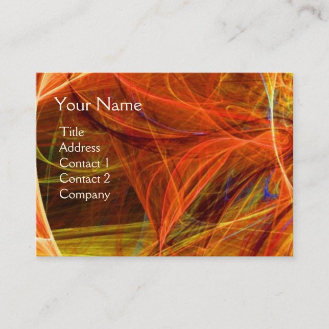Carte De Visite CRAZY PHOTON monogramme Noir rouge jaune vibrant (Devant)