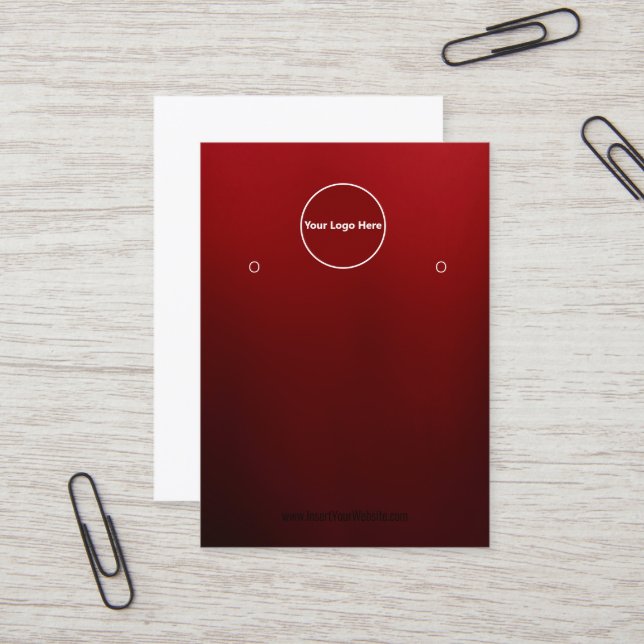 Carte De Visite Creat Your Custom Logo Earring Display Card  (Devant/Arrière en situation)