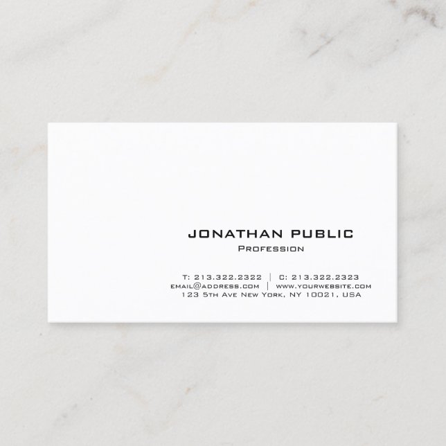 Carte De Visite Create Your Own Modern Elegant Minimalist Template (Devant)
