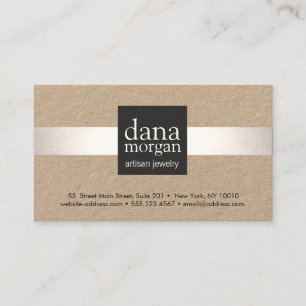 Carte De Visite Créateur de bijoux à rayures d'argent