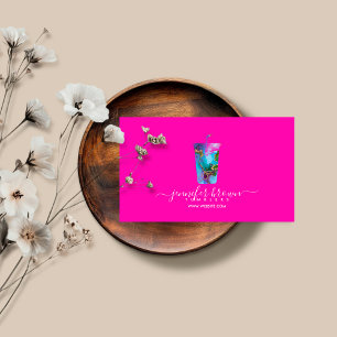 Carte De Visite Créateur de mug tumbler ombré néon rose
