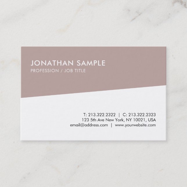 Carte De Visite Créateur Professionnel Propre Design Modèle modern (Devant)