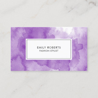 Carte De Visite Créatif Aquarelle Violette Élégant Professionnel