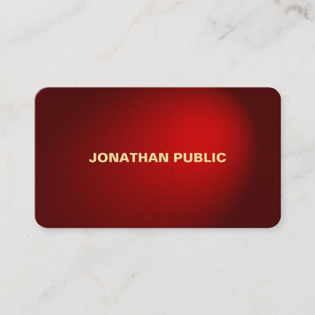 Carte De Visite Créatif Damassé Noir Rouge Professionnel Premium (Devant)