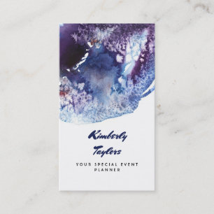 Carte De Visite Créatif moderne d'aquarelles de bleu et de pourpr