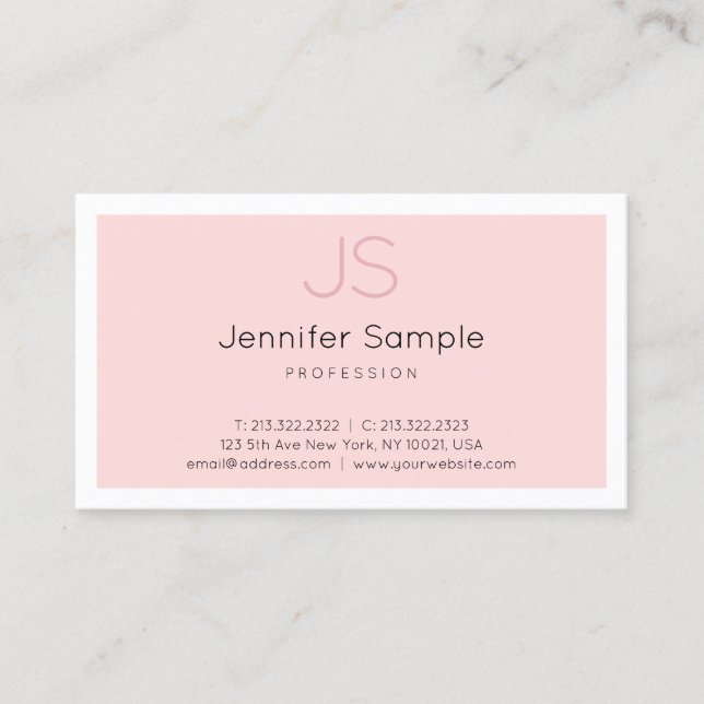 Carte De Visite Créatif Monogramme Design Simple Luxe Professionne (Devant)