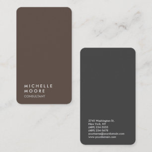Carte De Visite Créatif Simple Brown Grey Consultant tendance
