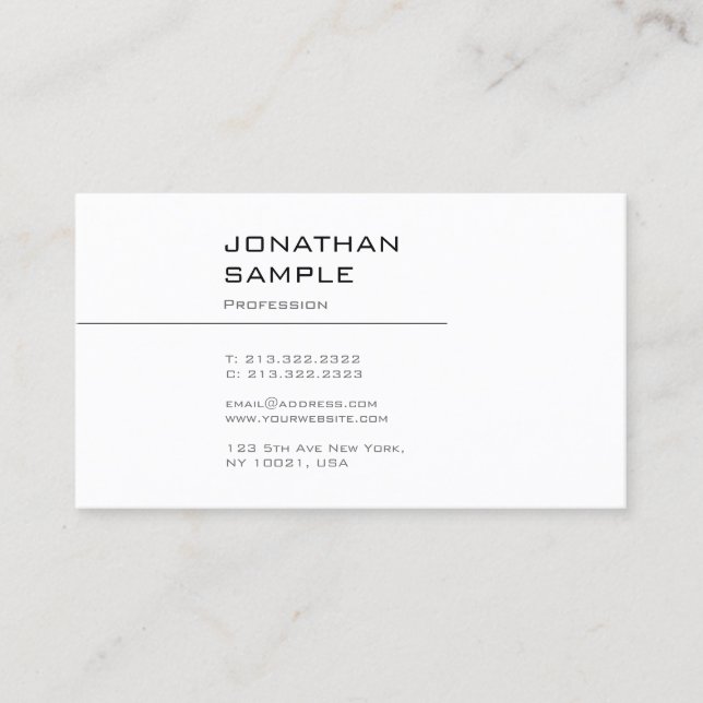 Carte De Visite Créatif Simple Design Graphique Professionnel Uni (Devant)