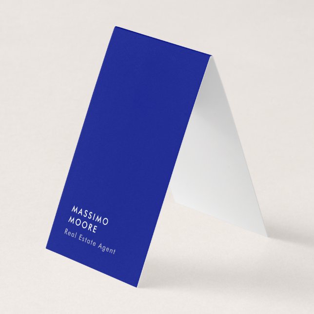 Carte De Visite Créatif Simple Uni Bleu Phthalo Tendance (Devant)